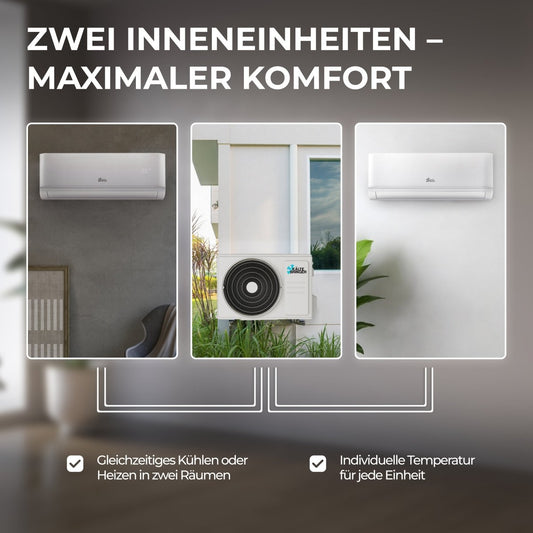 Kältebringer KBMD53-DUO Multisplit Klimaanlage 18.000 BTU 2 Innengeräte